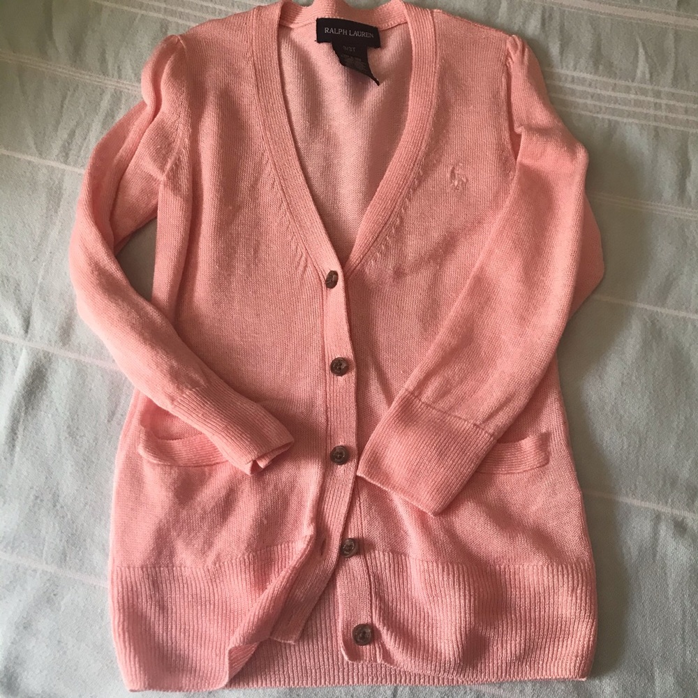 NWOT Ralph Lauren Linen Blend Cardigan Sz 3T